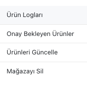 Pazaryeri ürün logları, hata mesajları ve onay bekleyen ürünler