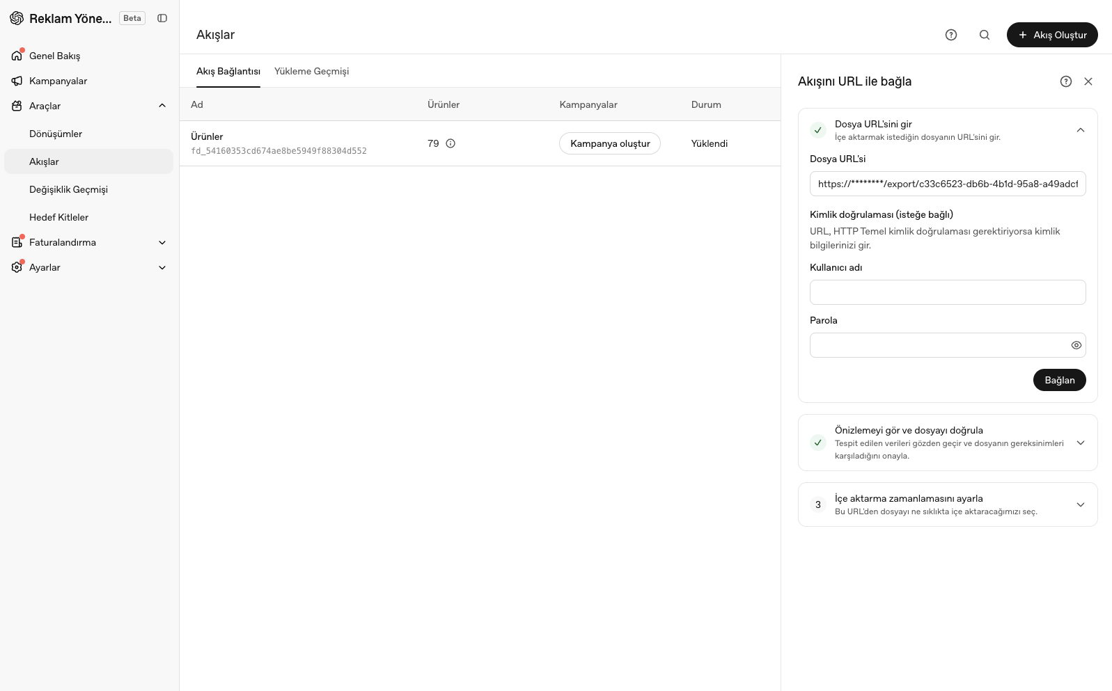 OpenAI Ads barındırılan URL ile ürün akışı oluşturma